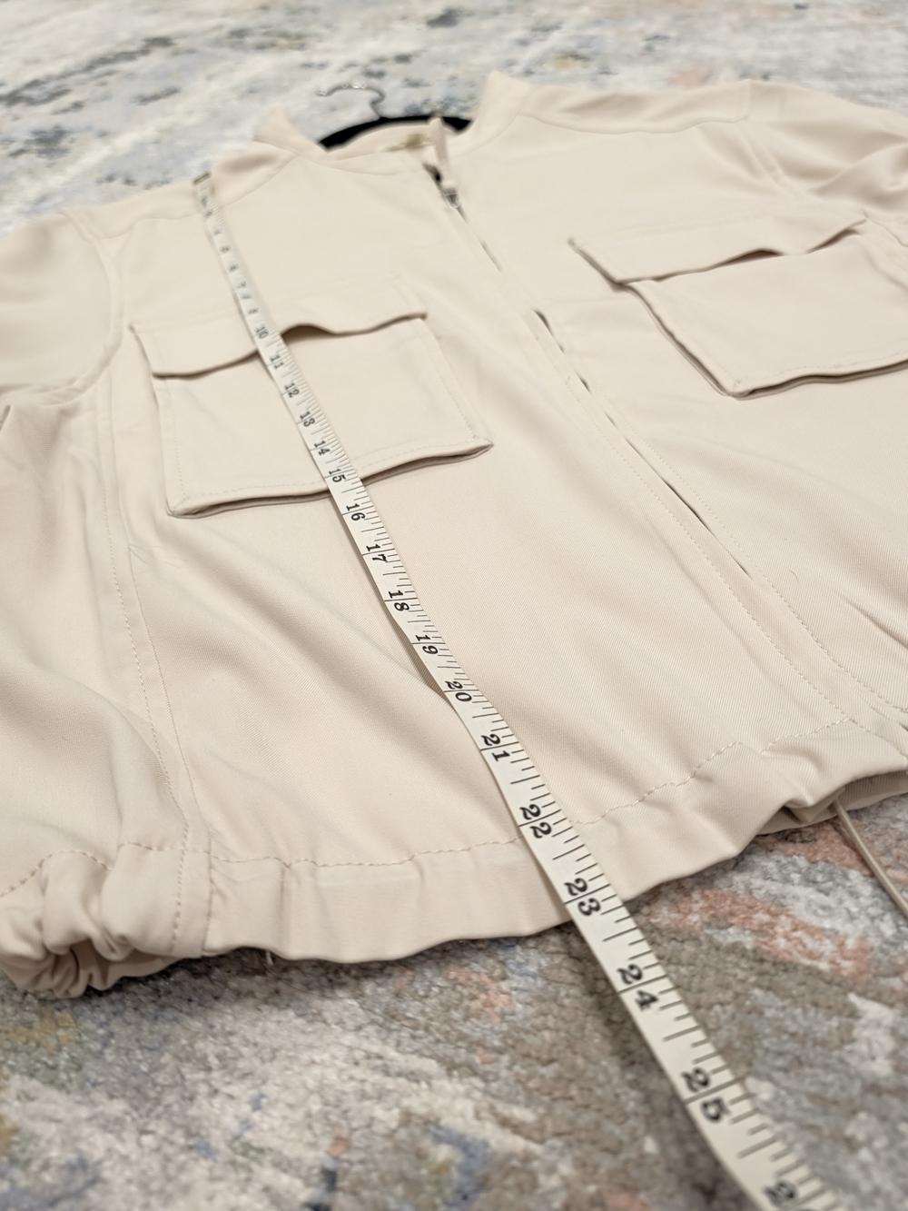 Max Studio Cream Women's Zip-Front Jacket - Picture 6 of 7